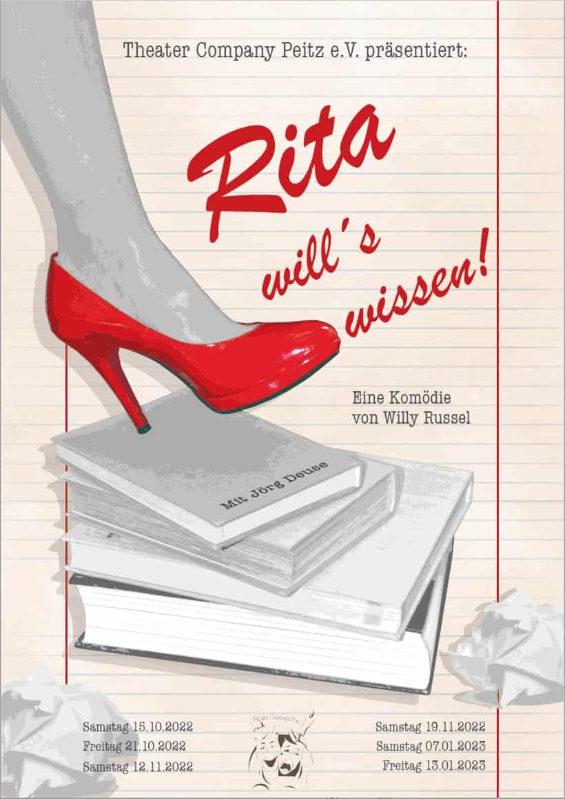 TheaterCompany Peitz - Rita wills wissen Plakat